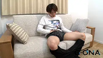 エロい事が大好きな茶髪のノンケ青年が自分の体にザーメンぶっかけ!-4