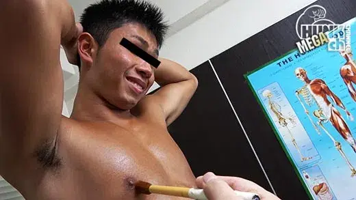イケてる雄のんけの身体を隅々まで検査!!「のんけ診察室」開業です!!!カルテNo.025竜聖(りゅうせい)19歳、超可愛い大学生の色黒格闘技男子、超敏感なガッチリマッチョな竜聖くんの診断結果は?!!!-4