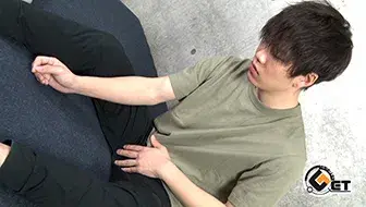 筋肉質のノンケ大学生が初登場!初めての電マでガン勃ちオナニー!-2