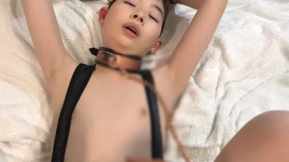 とら君新作!首輪にリードに手枷でSM生SEX 気持ち良すぎて昇天するとら君をお楽しみください(^_-)-☆-4
