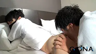 筋肉質なノンケ大学生と可愛い系21歳大学生がホテルで野球コス生H♂-6
