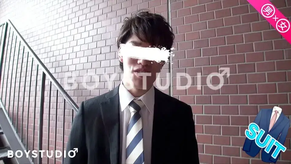 再編集!イマドキスーツ男子を逆ナンパ!交渉成立で個室直行の生挿入!-1