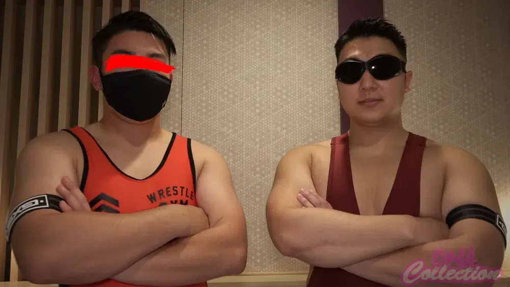 がちむちラガーマン20歳がレスリングユニ着て男と堀り合い!生堀りでお互いケツイキ射精!ついにイモGも顔出し解禁!-1