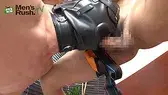 巨根好青年が全頭マスクの男を激生堀りし口に向かって発射&お掃除も!-4