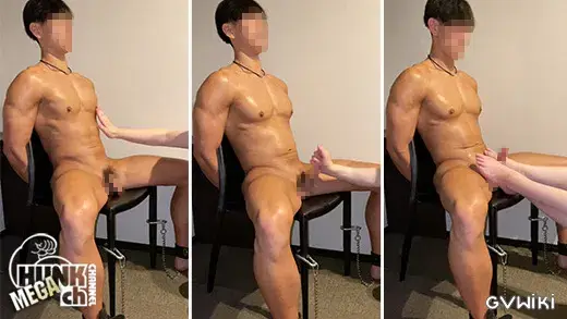 超巨根の高身長＆超S級極上筋肉爽やかイケメンアスリートがノーハンド射精!拘束して身動きとれずに悶絶姿はエロすぎます!!-2
