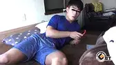 見事な腹筋!20歳のマッチョノンケが自宅で自撮りオナニー♂-3