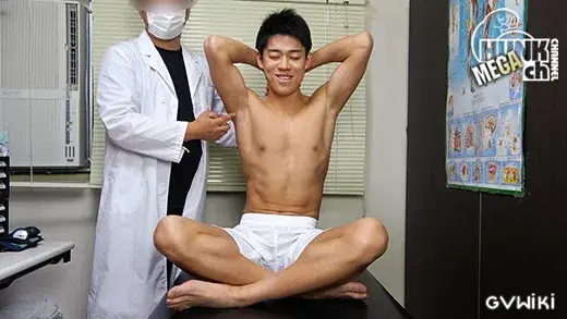筋肉ノンケをわいせつ検査!!カルテNo.090 翔一(しょういち)くん23歳!!どこを触っても感じちゃうスジ筋肉体から大量発射、アナルビーズで感じまくる翔一くんの診断結果は!!?-3