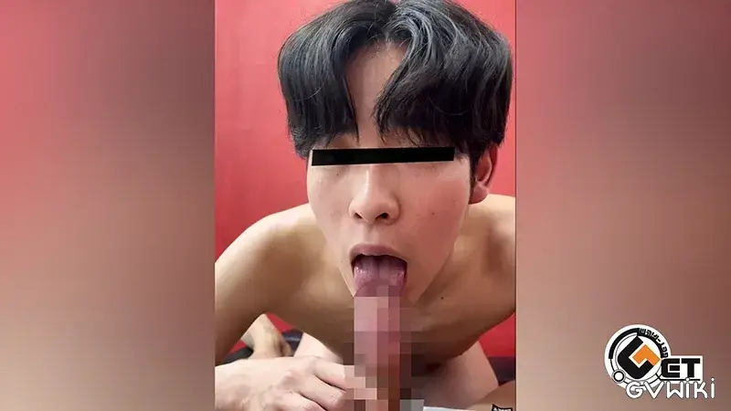 柔らか唇から垂れる精子がエロい♂巨根キュート大学生の飲精ご奉仕！-4