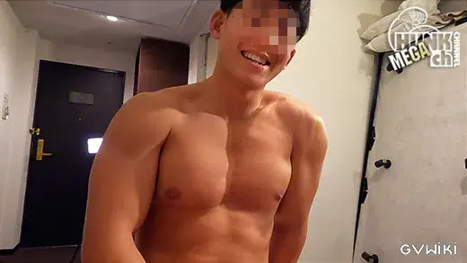 訳あって顔出しNGのS級モデル、ゴツ筋レスリングマッチョイケメン耀大(ようた)くん22歳大学生がキスしまくり硬チンコピストンでぶっ飛び激射精!!【目モザ】【生ハメ】-10