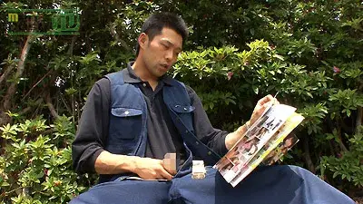 ガテン系ノンケが仕事サボって野外オナニー☆-1